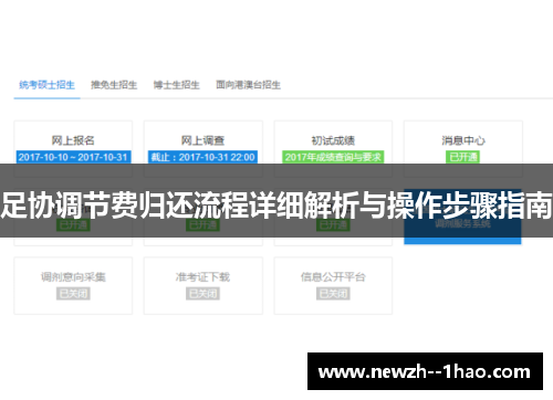 足协调节费归还流程详细解析与操作步骤指南
